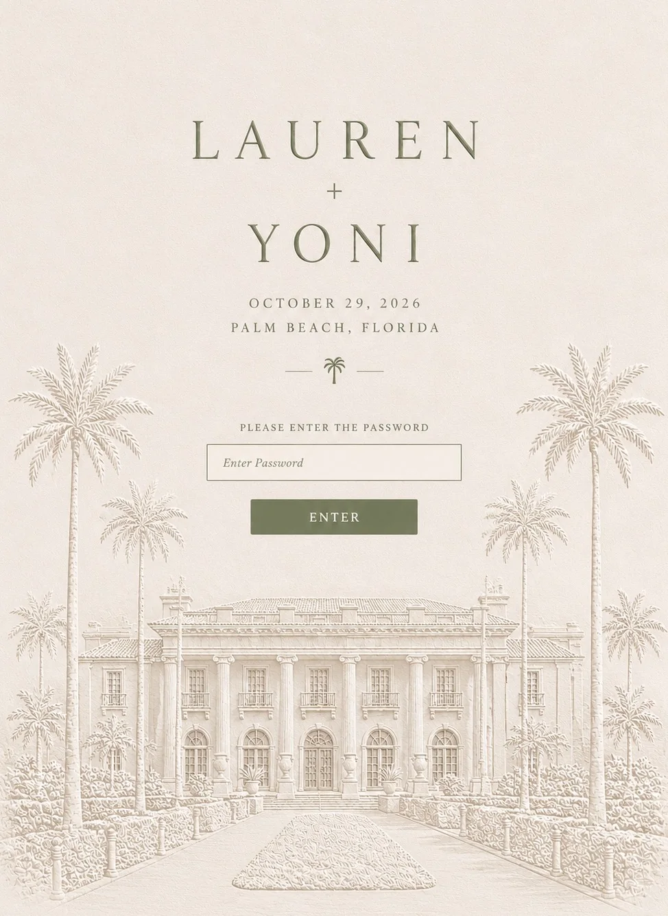 Lauren & Yoni — October 29, 2026, Palm Beach, Florida